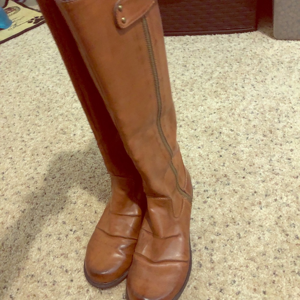 Brown knee high boots